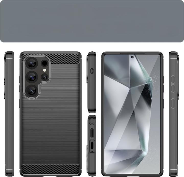 Produktbild Cover-Discount Galaxy S25 Ultra - Metall Carbon Look Hülle (Samsung Galaxy S25 Ultra)