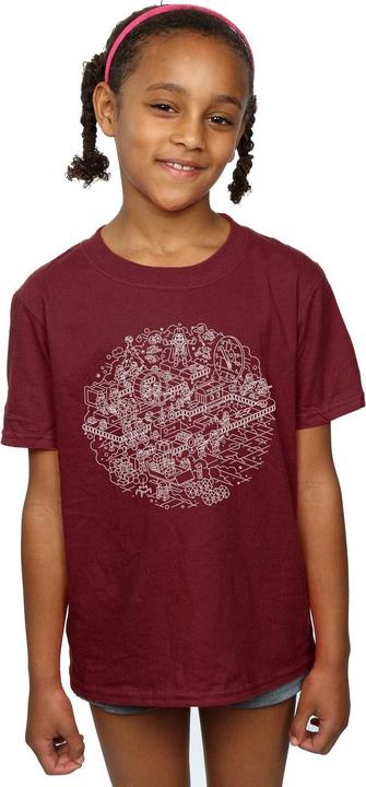 Actual product image Star Wars Girls Christmas Death Star Cotton T-Shirt (152, 158)