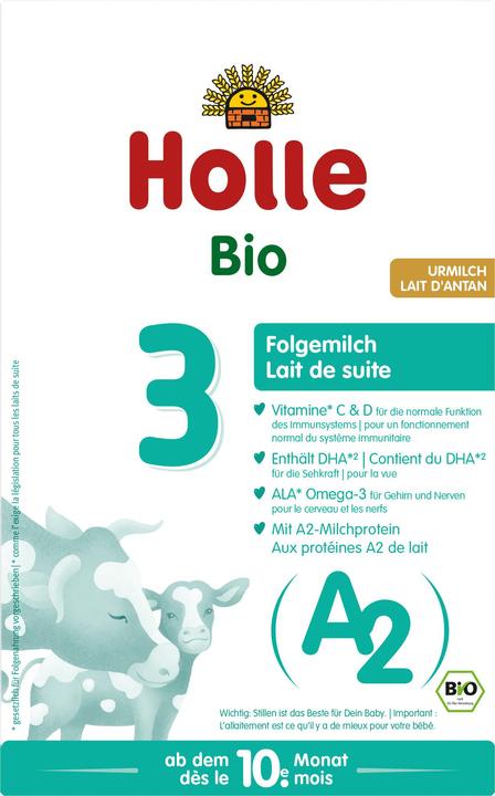 Etichetta energetica Holle Latte di proseguimento biologico A2 3 cartoni da 400 g (400 g, da 10 m.)