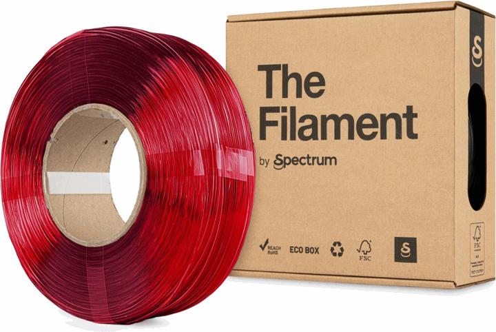 The Filament ReFill PETG 1.75mm TRANSPARENT RED 1kg (PETG, 1.75 mm, 1000 g, Transparent)