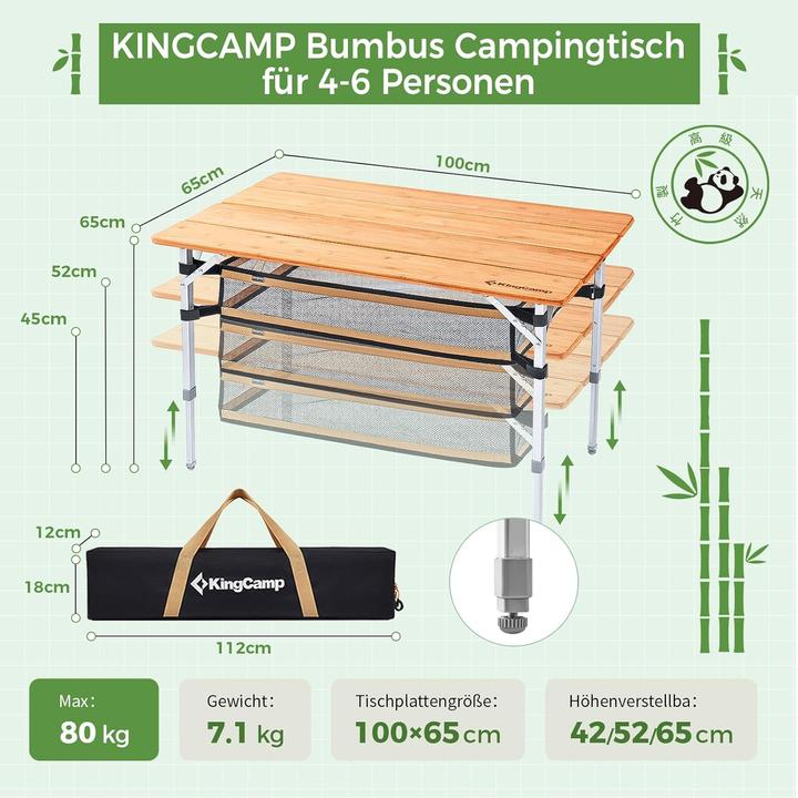 Actual product image Kingcamp Höhenverstellbarer Klapptisch
