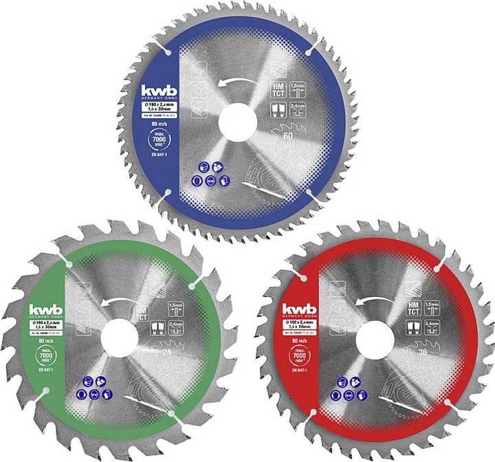Productafbeelding kwb 586995 Cirkelzaagbladset 190 x 30 mm 1 st.