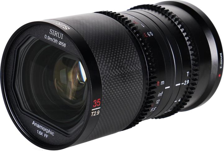 Actual product image Sirui Saturn 35mm T2.9 1.6x anamorphic carbon full-frame lens Canon RF R35N (Canon RF, full size)