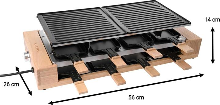 Produktbild KLAMER Raclette 8 Personen 1500W Raclette Grill mit Holzgestell
