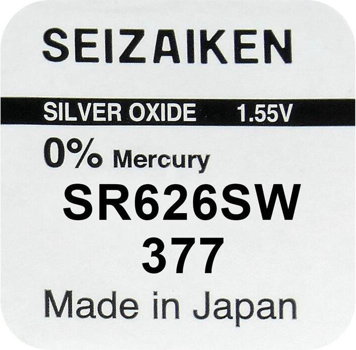 Valori nutrizionali e ingredienti Seiko 377 / SR626SW - 10 pile a bottone (10 pz., AG4, SR66, 28 mAh)