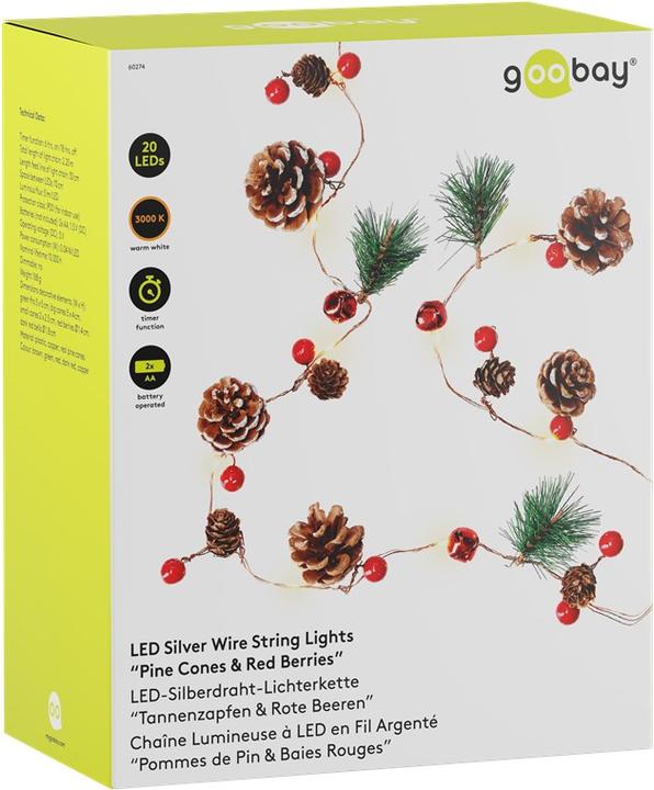 Actual product image Goobay Pine cones & red berries (2.20 m)