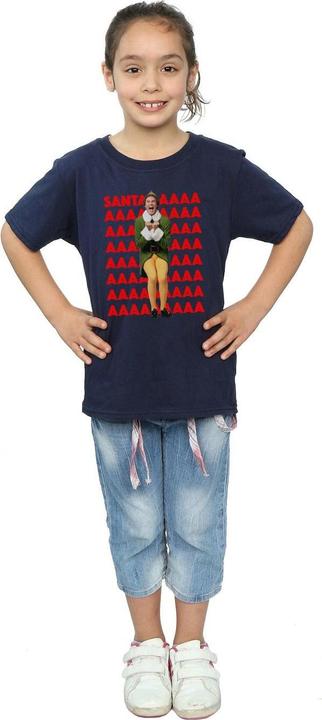 Actual product image Elf Girls Buddy Santa Scream Cotton T-Shirt (116)