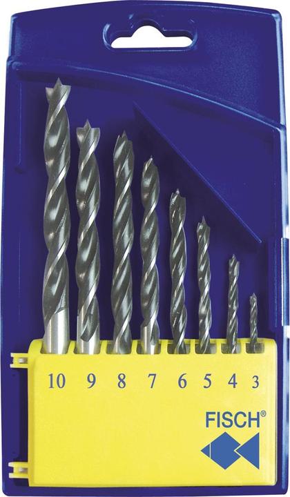 Actual product image Fisch Wood twist drill bit cassette 0120 Drill bits ø 3-10 mm 8 pieces (3.0, 4.0, 5.0, 6.0, 7.0, 8.0, 9.0, 10.0 mm)