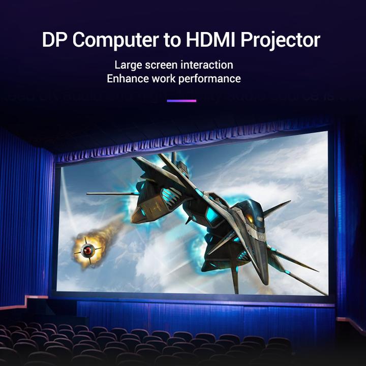 Produktbild Vention Kabel DisplayPort do HDMI 3m HADBI Czarny (0.26 m, HDMI)