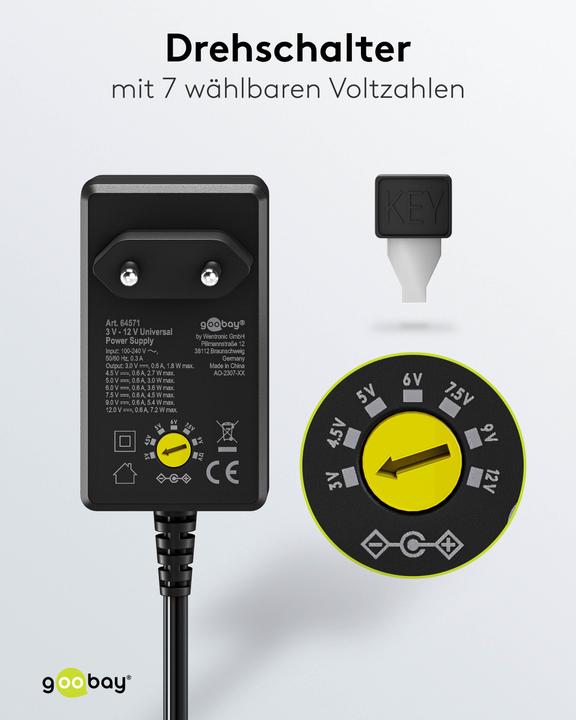Produktbild Goobay Universal-Netzteil