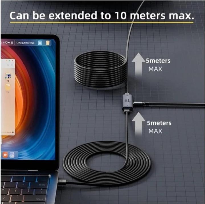 Produktbild PowerGuard USB-C 3.2 zu USB-C 3.2 Kupplung 10m Extender Adapter (USB Typ-C, 1000 cm)