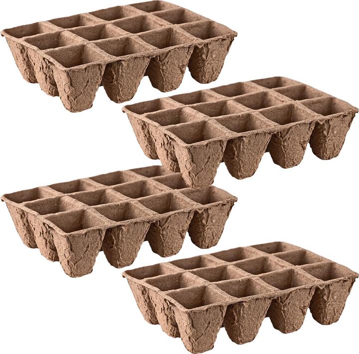 Image du produit Dema 48 x Pots de culture Pots de culture en fibre de bois 4cm carrés