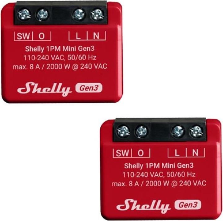 Produktbild Shelly 1PM Mini Gen3 x2 (Schaltaktor)