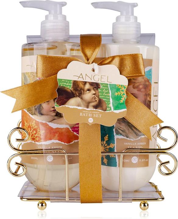 Actual product image Accentra Hand care set ANGEL in golden wire basket, incl. 350ml hand soap and 350ml hand lotion in pump (Manicure set)