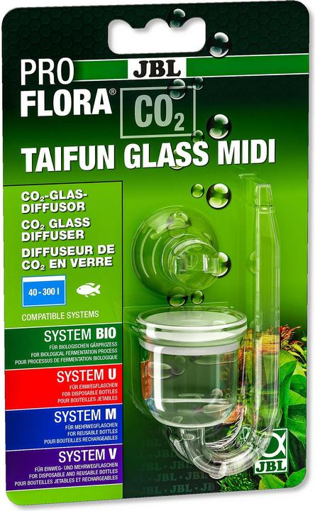 Produktbild JBL Aquaristik und Terraristik ProFlora CO2 Glass Midi, 60-300 l (Aquarium Pflanzenpflege)
