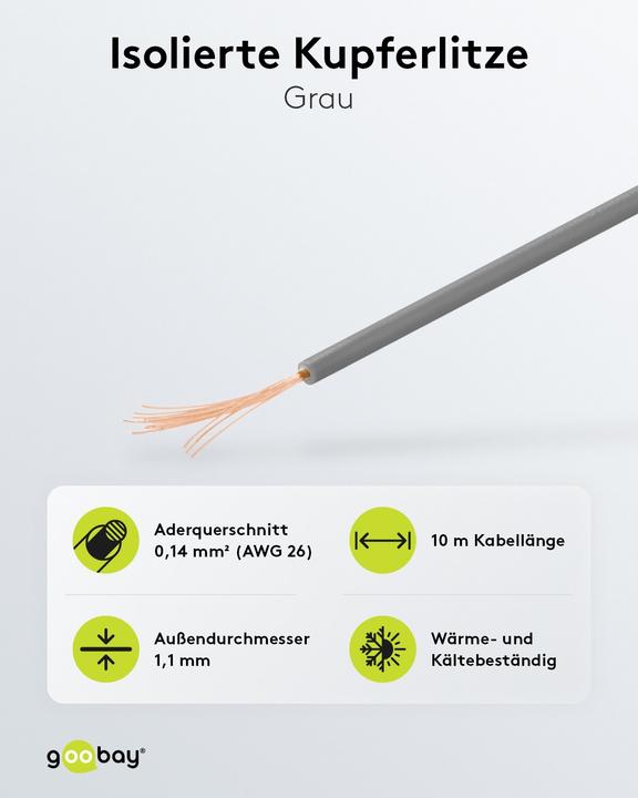 Actual product image Aquatuning Copper stranded wire insulated 1x0,14mm² (10 m)