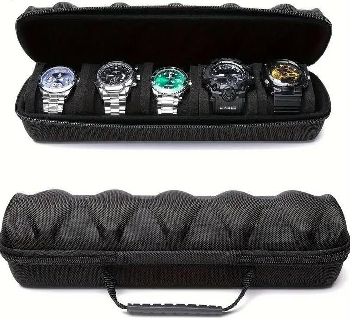 Actual product image Dema Hard-shell watch case Watch box Travel case with 5 compartments