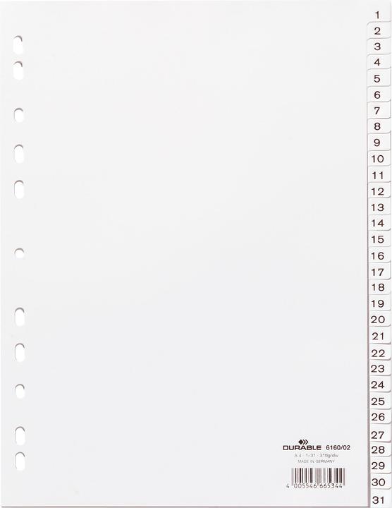 Image du produit Durable Index A4 1-31, avec feuille d'index
