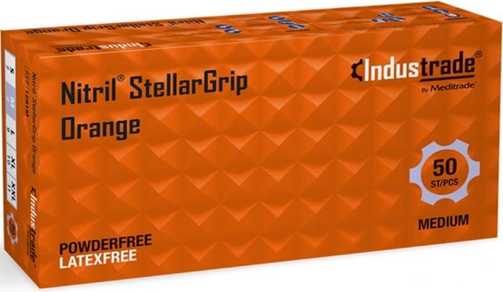 Actual product image Meditrade Industrade® unisex disposable gloves Nitril® StellarGrip Orange orange size M 50 pcs. (M)