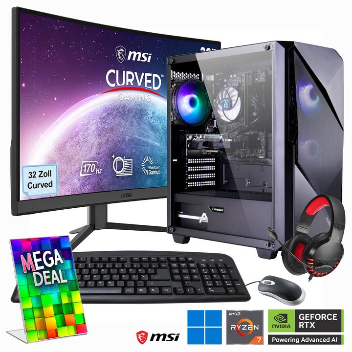 Actual product image Hyrican MegaDeal Striker-Set (AMD Ryzen 7 5700X, 32 GB, 1000 GB, GeForce RTX 4060)