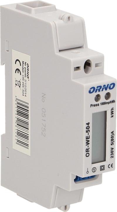 MGA Orno Elektriciteitsmeter Wattmeter Digitaal 230V 5(40) A, wit