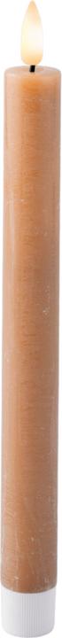 Image du produit Lumineo Bougie pointue LED cire marron clair/blanc chaud 24,5cm Set2 (1 x)
