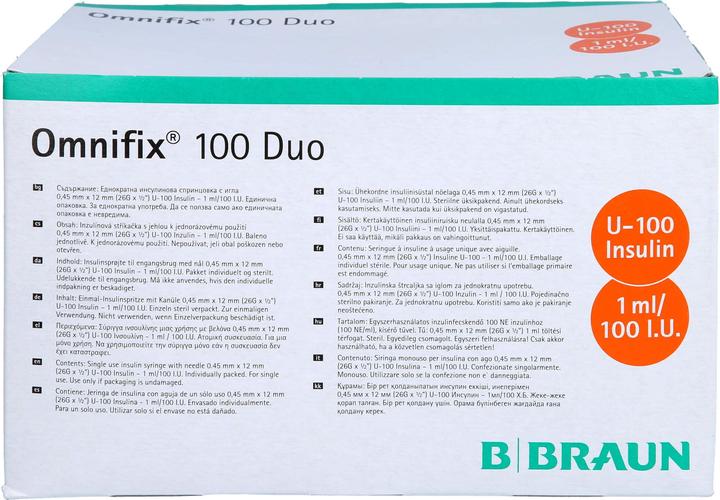 Produktbild B.Braun Insulin 1 ml duo mit Kanüle G26 (Insulinspritze)