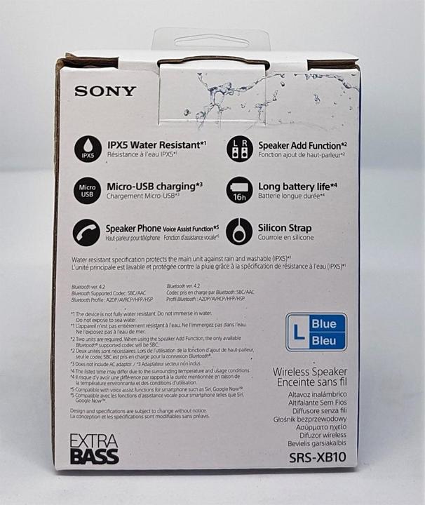 Actual product image Sony Srs-Xb10 (16 h, Rechargeable battery operated)