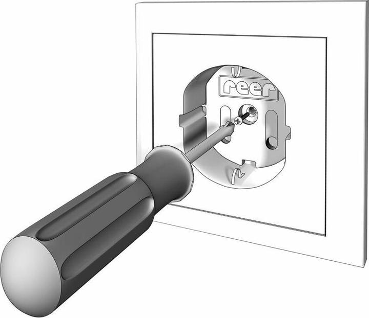 Actual product image Reer Socket protector, screwable, white, 20 pieces