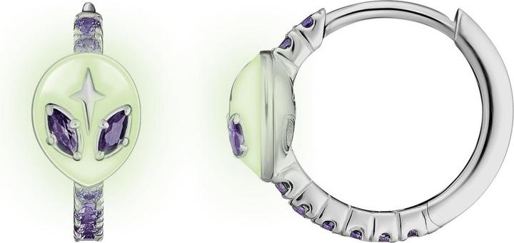 Produktbild Thomas Sabo Creole Alienkopf mit Kaltemaille und violetten Steinen Silber (Emaille, 925er Silber)