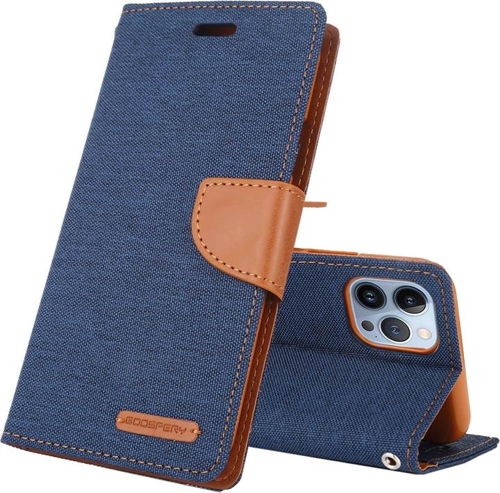 Produktbild iPhone 14 Pro Max - Canvas Stoff Etui blau (Apple iPhone 14 Pro Max)