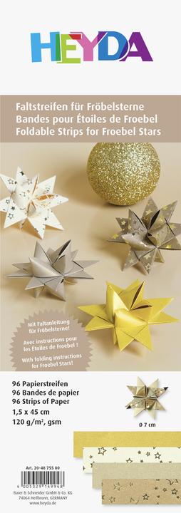 Image du produit Heyda Kit de bricolage Décoration Bandes à plier Kit étoiles de Fröbel, or