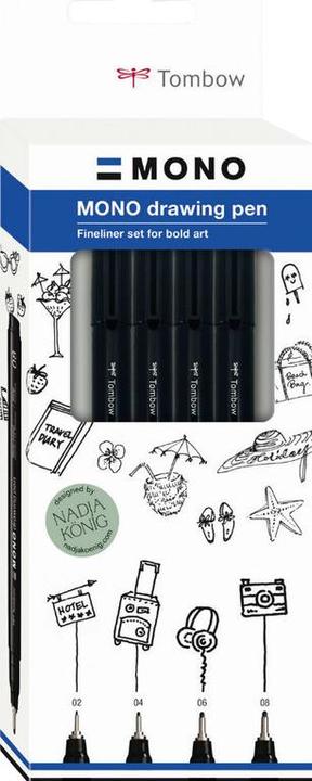 Actual product image Tombow Mono Drawing Pen (Black, 4 x)