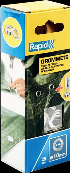 Actual product image Rapid Eyelets with ring 10x21mm 25 pieces + insertion tool