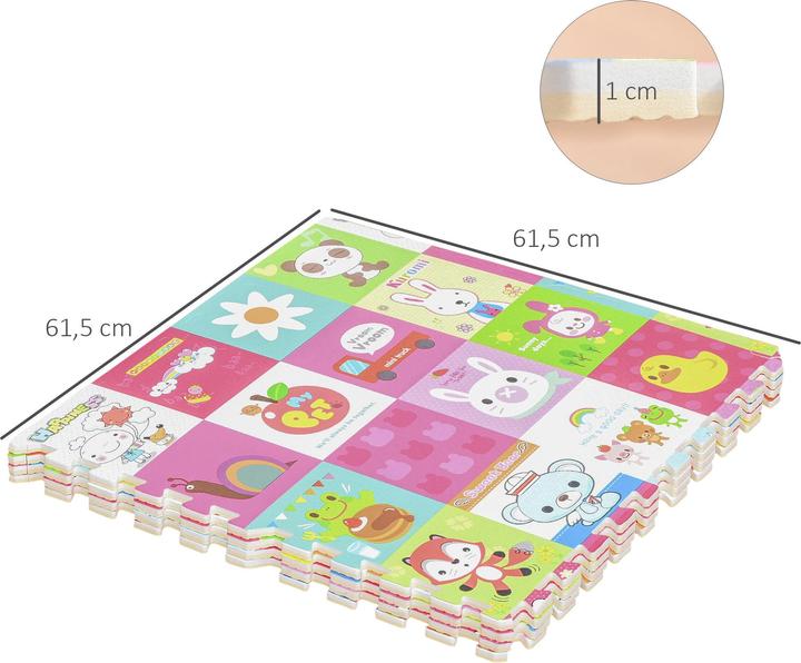 Produktbild Homcom Puzzlematte 16-teilig (61.5 x 61.5 x 1 cm)