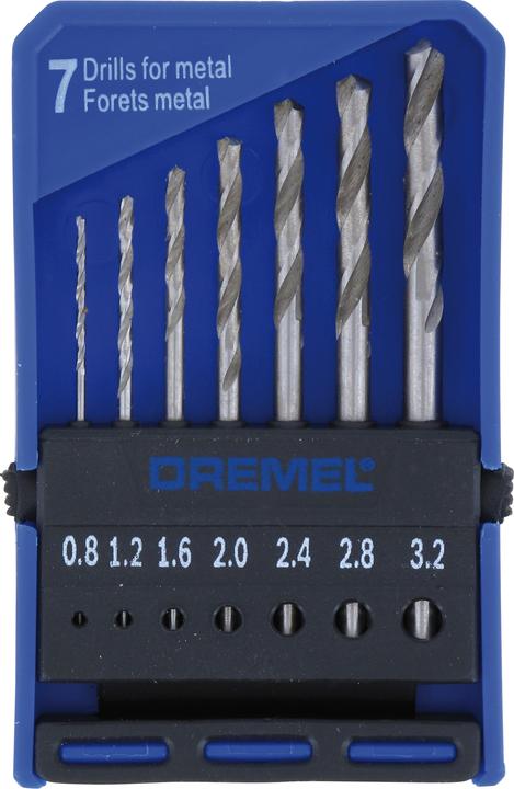 Actual product image Dremel Precision drill bit set Ø 0.8 / 1.2 / 1.6 / 2.0 / 2.4 / 2.8 / 3.2 mm (7 pieces) (0.8, 1.60, 2.0, 1.2 mm, 2.4 mm, 2.8 mm, 3.2 mm)