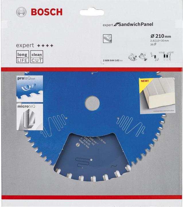 Produktbild Bosch Professional Zubehör Kreissägeblatt Expert for Sandwich Panel, 210 x 30 x 2,4 mm, 36