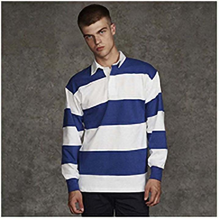 Actual product image Front Row Rugby Polo Shirt Long Sleeve Striped (M)