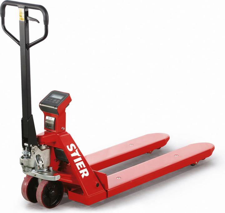 Stier Transpallet pesatore con stampante con incrementi di 1 kg Portata 2000 kg
