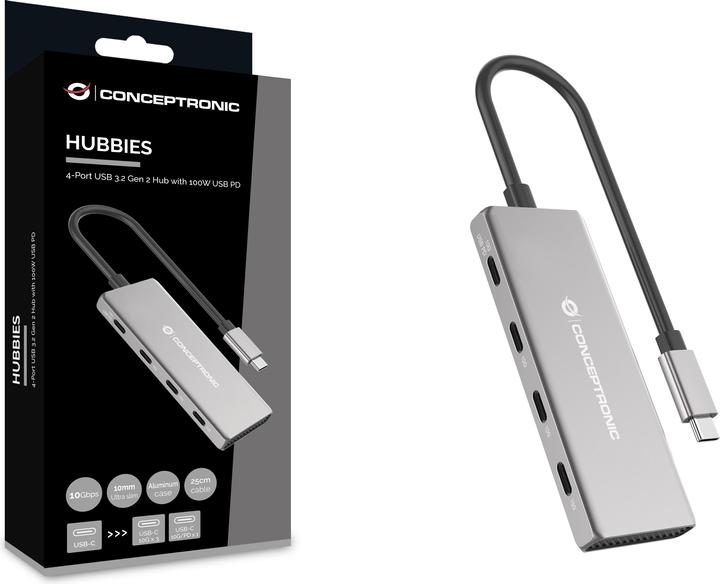 Immagine prodotto Conceptronic 4 Port USB-Hub (USB-C, 4 Porti)