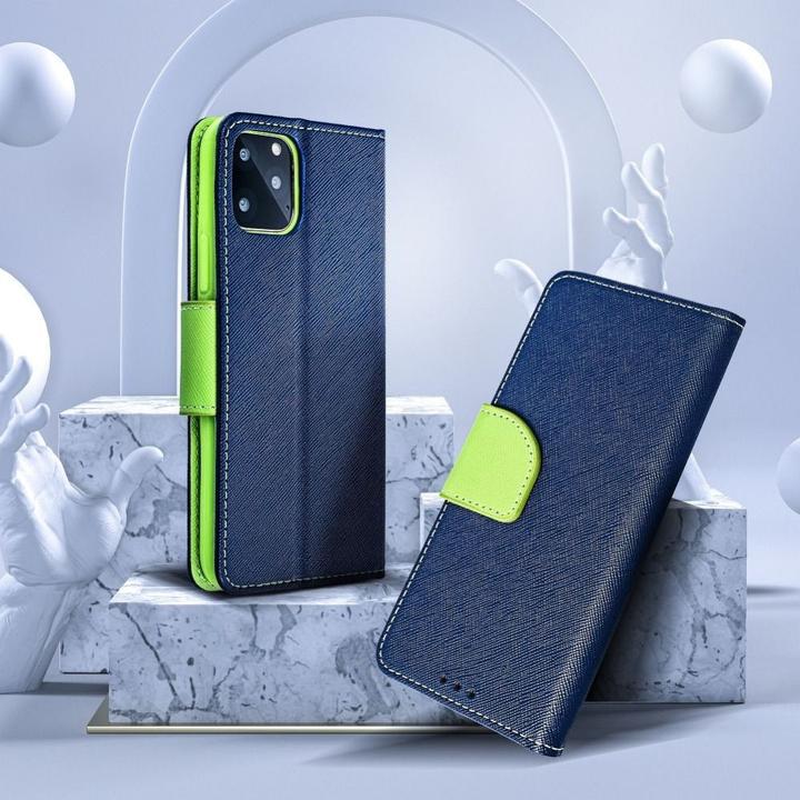 Actual product image Fancy Book Book case OEM for SAMSUNG S22 ULTRA navy / lime (Samsung Galaxy S22 Ultra)