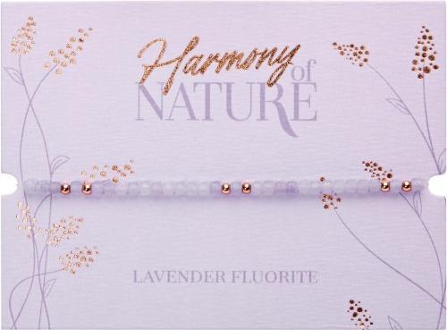 Produktbild HCA Armband - "Harmony of nature" - Lavendel Fluorit - rosévergoldet (17 cm, Edelstein kombiniert mit Kugeln aus Edelstahl)