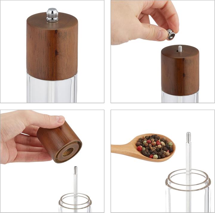 Actual product image Relaxdays 6-piece spice mill set (Various spices, Pepper, Herbs, Salt)