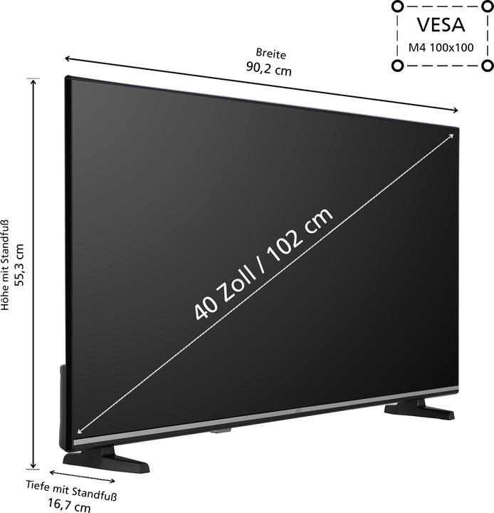 Productafbeelding JVC Fernseher 40 Zoll Smart TV VIDAA LT-40VDF5455 - Full HD Fernseher, HDR TV mit Triple-Tuner (40", LED, Volledige HD, 2025)