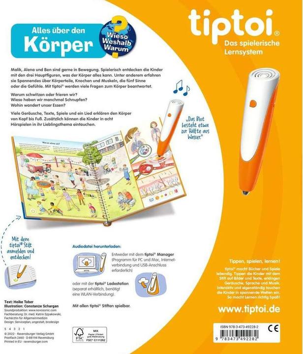 Image du produit tiptoi - Körper (Allemand, Heike Tober, Constanze Schargan, 2022)