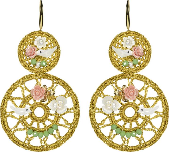 Uzurii Dreamcatcher gold Ohrringe (925er Sterlingsilber)