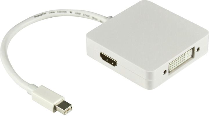Deltaco DP-MULTI1 Videokabel-Adapter 0,2 m Mini DisplayPort DisplayPort + DVI + HDMI Weiss (Mini DP, 20 cm)