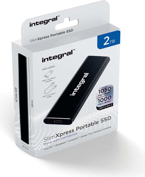 Actual product image SlimXpress Portable SSD 2 TB Black (2000 GB)