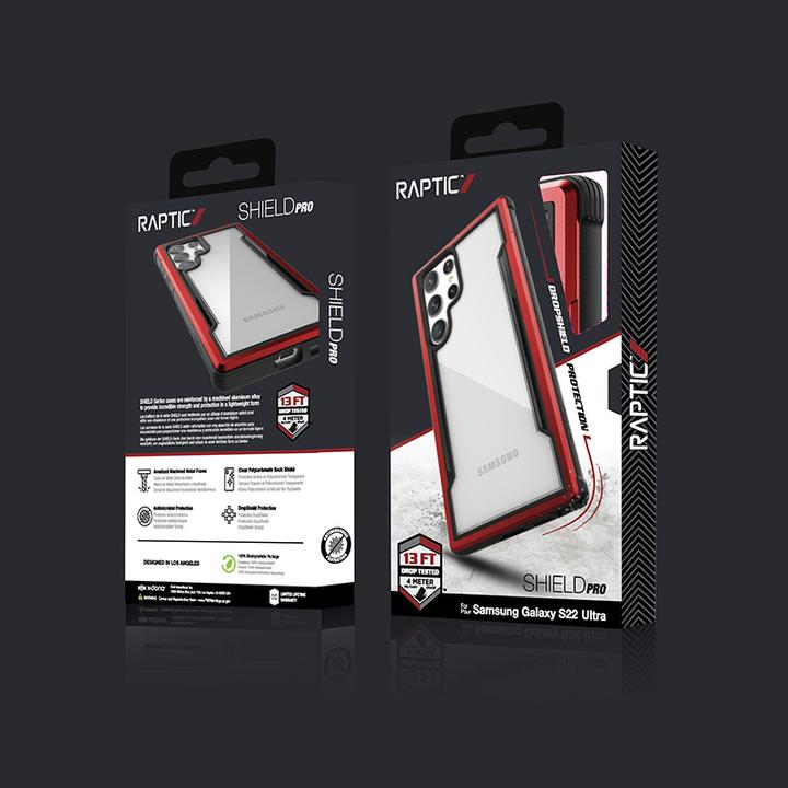 Actual product image X-Doria Raptic Shield Pro - Samsung Galaxy S22 Ultra 5G Case (antimicrobial protection) (Red) (Samsung Galaxy S22 Ultra)