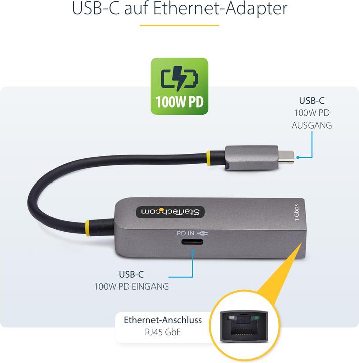 Produktbild StarTech Ethernet Adapter (USB-C, RJ45 (1x))